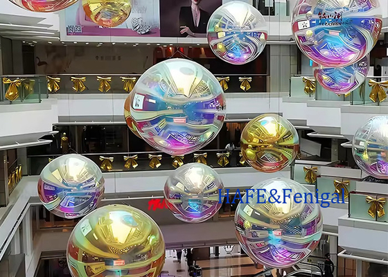 Advertising Decoration Giant Silver Inflatable Sphere Mirror Ball Reflective Balloon For Festival Party