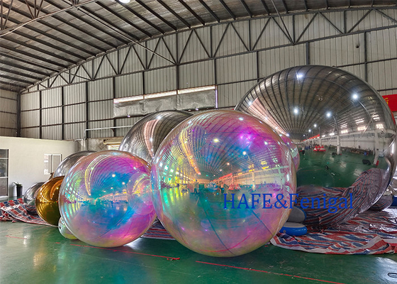 Advertising Decoration Giant Silver Inflatable Sphere Mirror Ball Reflective Balloon For Festival Party