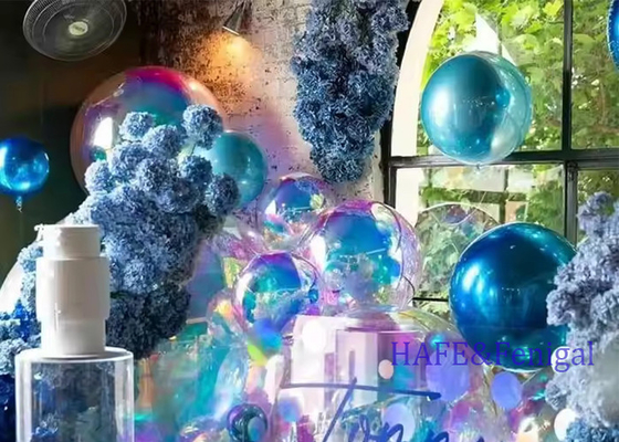 Large Colourful Mirror Reflective Inflatable PVC Iridescent Ball For Christmas Birthday  Party Mall Anniversary Deco