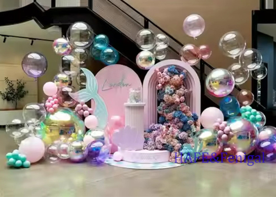 Large Colourful Mirror Reflective Inflatable PVC Iridescent Ball For Christmas Birthday  Party Mall Anniversary Deco