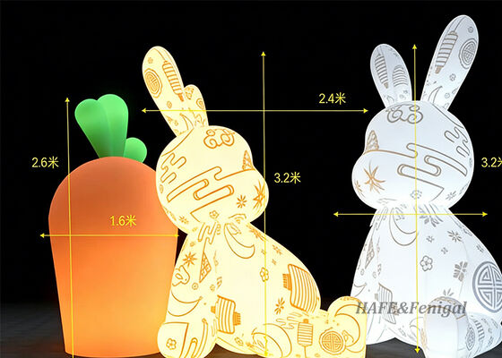 Outdoor Decorative Inflatable Advertising Balloon Rabbit Light 220V