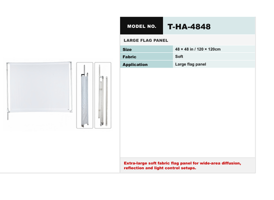 THA Series Large Flag Panel with Precision Light Control Unmatched Versatility and Soft Diffusion Fabric