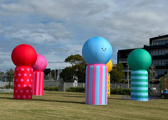 Customizable Giant Inflatable Character Columns with LED Lighting for Quick Setup Outdoor Events