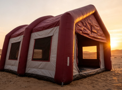 Portable Inflatable Air Tent with Spacious Comfortable Shelter and Continuous Inflation Built-in Fan for Outdoor Events
