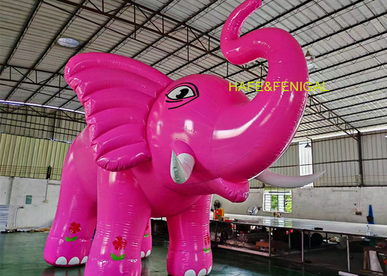 Custom 3m 10ft Inflatable Cartoon Pink Elephant Cho trang trí trung tâm hoặc công viên giải trí