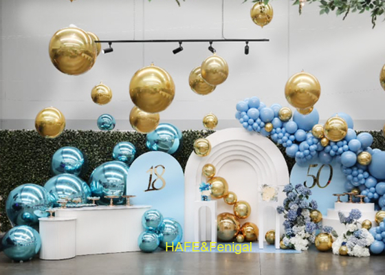 1m Light Blue Shiny PVC Balloons For Wedding Backdrop Or Disco Party
