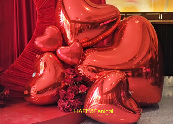 Bóng bay gương hình trái tim màu hồng hoặc đỏ cho Ngày Valentine, Tiệc kỷ niệm