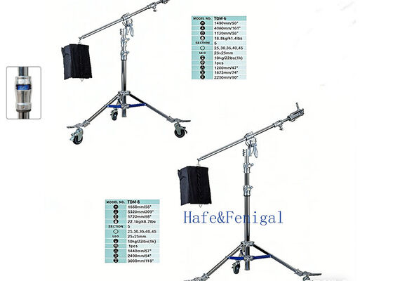 Cinema-Grade & Industrial Telescoping Stands: TDL for Film Lights, TDM for Work Lighting