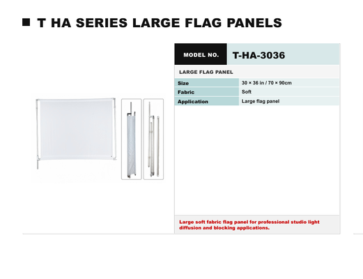 THA Series Large Flag Panel with Precision Light Control Unmatched Versatility and Soft Diffusion Fabric