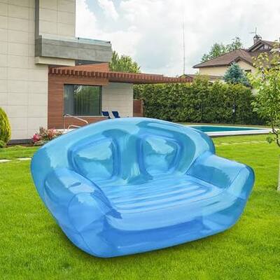 Ghế sofa bơm hơi họa tiết bầu trời xanh tùy chỉnh và ghế sofa bơm hơi di động bằng PVC chống rách cho chỗ ngồi có thương hiệu sành điệu